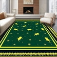 thumbnail image 1 of ODIKA 2'x3' Machine Washable Non-Slip Area Rug, Electrified Feline Holiday with Illuminated Border Design High Traffic Rug, Green, 617310, 1 of 7