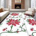 thumbnail image 1 of ODIKA 2'x3' Machine Washable Non-Slip Area Rug, Elegant Blossom Hooking Seasonal Supply High Traffic Rug with Pad, Red, 637832, 1 of 8
