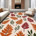 thumbnail image 1 of ODIKA 2'x3' Machine Washable Non-Slip Area Rug, Elegant Botanical Fall Nature Inspired Seasonal Embellishment High Traffic Rug with Pad, Orange, 602793, 1 of 8