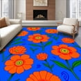 thumbnail image 1 of ODIKA 2'x3' Machine Washable Non-Slip Area Rug, Elegant Botanical Garden Blooms Artistic High Traffic Rug with Pad, Blue, 417280, 1 of 8