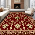 thumbnail image 1 of ODIKA 2'x3' Machine Washable Non-Slip Area Rug, Elegant Brocade Walkway with Styling High Traffic Rug with Pad, Red, 731206, 1 of 8