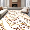 thumbnail image 1 of ODIKA 2'x3' Machine Washable Non-Slip Area Rug, Elegant Waves With Interlocking Accents High Traffic Rug with Pad, Brown, 594017, 1 of 8
