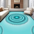 thumbnail image 1 of ODIKA 2'x3' Machine Washable Non-Slip Area Rug, Elegant Crystal Medallion With Artisan Detail High Traffic Rug with Pad, Turquoise, 355356, 1 of 8