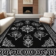 thumbnail image 1 of ODIKA 2'x3' Machine Washable Non-Slip Area Rug, Elegant Floral Medallion Entryway Dirt Trapper High Traffic Rug with Pad, Black, 600349, 1 of 8