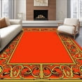 thumbnail image 1 of ODIKA 2'x3' Machine Washable Non-Slip Area Rug, Elegant Floral High Traffic Rug, Orange, 611351, 1 of 7