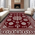 thumbnail image 1 of ODIKA 2'x3' Machine Washable Non-Slip Area Rug, Elegant Frosty Decorative Anti Fatigue Accessory High Traffic Rug, Red, 622739, 1 of 7