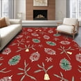 thumbnail image 1 of ODIKA 2'x3' Machine Washable Non-Slip Area Rug, Elegant Frosty Pinecone Seasonal Entrance High Traffic Rug, Red, 621300, 1 of 7