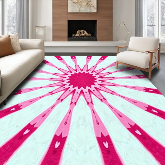 ODIKA 2x3 Machine Washable Non-Slip Area Rug, Elegant Jewel Display Surface Professional Photography Backdrop High Traffic Rug, Pink, 568194