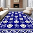 thumbnail image 1 of ODIKA 2'x3' Machine Washable Non-Slip Area Rug, Elegant Majesty Artisan Crafted Jewel Masterwork High Traffic Rug with Pad, Blue, 552972, 1 of 8