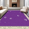 thumbnail image 1 of ODIKA 2'x3' Machine Washable Non-Slip Area Rug, Elegant Moonlight Symphony Enchanted Dream High Traffic Rug with Pad, Purple, 700277, 1 of 8