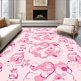 thumbnail image 1 of ODIKA 2'x3' Machine Washable Non-Slip Area Rug, Elegant Pink Petal Motif with Whimsical Touch High Traffic Rug with Pad, Pink, 372491, 1 of 8
