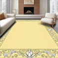 thumbnail image 1 of ODIKA 2'x3' Machine Washable Non-Slip Area Rug, Elegant Rococo Scroll and Petal Arrangement with Vintage Wash High Traffic Rug, Ivory, 659961, 1 of 7