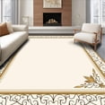 thumbnail image 1 of ODIKA 2'x3' Machine Washable Non-Slip Area Rug, Elegant Scrollwork Design Featuring Delicate Curves and Subtle Motifs High Traffic Rug with Pad, Ivory, 478604, 1 of 8