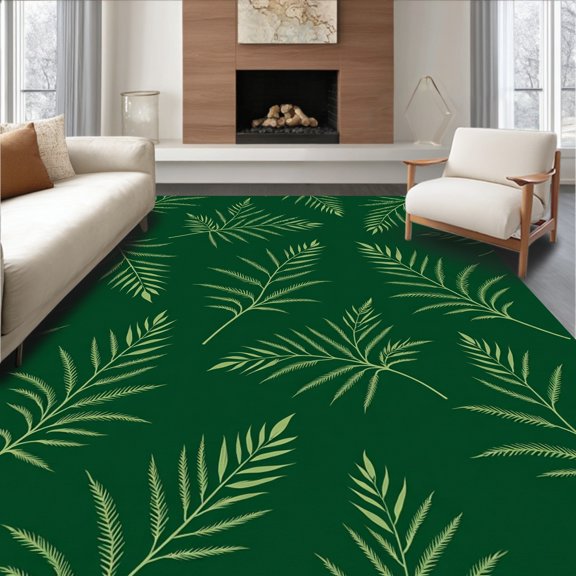 ODIKA 2x3 Machine Washable Non-Slip Area Rug, Elegant Seasonal Display Platform Adornment High Traffic Rug, Green, 733987