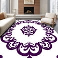 thumbnail image 1 of ODIKA 2'x3' Machine Washable Non-Slip Area Rug, Elegant Swirl Medallion Abstract Artistic Decorative Vintage Ornate High Traffic Rug with Pad, Purple, 599749, 1 of 8