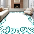 thumbnail image 1 of ODIKA 2'x3' Machine Washable Non-Slip Area Rug, Elegant Swirl Symphony With Curved Flowing Design High Traffic Rug with Pad, Blue, 599914, 1 of 8