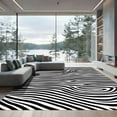 thumbnail image 1 of ODIKA 2'x3' Machine Washable Non-Slip Area Rug, Elegant Wildlife Stripe With Distinctive Banding High Traffic Rug, Black, 901273, 1 of 5