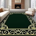 thumbnail image 1 of ODIKA 2'x3' Machine Washable Non-Slip Area Rug, Elegant Yuletide Snowfall Welcome Decoration High Traffic Rug, Black, 654686, 1 of 7