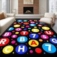 thumbnail image 1 of ODIKA 2'x3' Machine Washable Non-Slip Area Rug, Elementary Instruction Discs Alphabetical Guide Placement Indicators High Traffic Rug with Pad, Red, 687810, 1 of 8