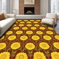 thumbnail image 1 of ODIKA 2'x3' Machine Washable Non-Slip Area Rug, Enchanted Blossom Field with Whimsical Flower Medallions High Traffic Rug, Brown, 527873, 1 of 7