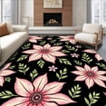 thumbnail image 1 of ODIKA 2'x3' Machine Washable Non-Slip Area Rug, Enchanted Christmas Garden Botanical Holiday of High Traffic Rug with Pad, Black, 736047, 1 of 8