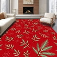 thumbnail image 1 of ODIKA 2'x3' Machine Washable Non-Slip Area Rug, Enchanted Evergreen Bough Seasonal Entrance Welcoming Path High Traffic Rug with Pad, Red, 622389, 1 of 8