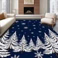 thumbnail image 1 of ODIKA 2'x3' Machine Washable Non-Slip Area Rug, Enchanted Evergreen Frosty Celebration Front Pathway Greeting High Traffic Rug, Blue, 638328, 1 of 7