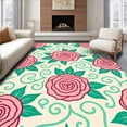 thumbnail image 1 of ODIKA 2'x3' Machine Washable Non-Slip Area Rug, Enchanted Flower Field with Dancing Rose and Hydrangea Motifs High Traffic Rug, Pink, 509662, 1 of 7