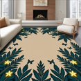 thumbnail image 1 of ODIKA 2'x3' Machine Washable Non-Slip Area Rug, Enchanted Forest Canopy with Glowing Fireflies and Moonbeam Trails High Traffic Rug with Pad, Beige, 691506, 1 of 8