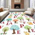 thumbnail image 1 of ODIKA 2'x3' Machine Washable Non-Slip Area Rug, Enchanted Forest Learning Map with ABC Letters and Seasonal Motifs High Traffic Rug with Pad, Green, 691971, 1 of 8