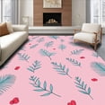 thumbnail image 1 of ODIKA 2x3 Machine Washable Non-Slip Area Rug, Enchanted Forest Pine Branch with Winter Berry Cluster High Traffic Rug with Pad, Pink, 539597, 1 of 8