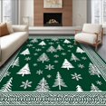 thumbnail image 1 of ODIKA 2'x3' Machine Washable Non-Slip Area Rug, Enchanted Forest Snowfall Welcome Holiday Decorative High Traffic Rug with Pad, Green, 609444, 1 of 8