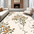 thumbnail image 1 of ODIKA 2'x3' Machine Washable Non-Slip Area Rug, Enchanted Garden Blossom Splendor High Traffic Rug with Pad, Beige, 483227, 1 of 8