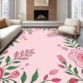 thumbnail image 1 of ODIKA 2'x3' Machine Washable Non-Slip Area Rug, Enchanted Garden Botanical Whimsical Wonderland High Traffic Rug, Pink, 444274, 1 of 7