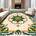 thumbnail image 1 of ODIKA 2'x3' Machine Washable Non-Slip Area Rug, Enchanted Garden Floral Medallion Treasure High Traffic Rug with Pad, Green, 537121, 1 of 8