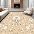 thumbnail image 1 of ODIKA 2'x3' Machine Washable Non-Slip Area Rug, Enchanted Garden Floral Scrollwork High Traffic Rug, Beige, 470535, 1 of 7