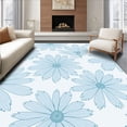 thumbnail image 1 of ODIKA 2'x3' Machine Washable Non-Slip Area Rug, Enchanted Ice Blossom Displaying Magical Winter Florals High Traffic Rug with Pad, Blue, 506149, 1 of 8