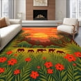 thumbnail image 1 of ODIKA 2'x3' Machine Washable Non-Slip Area Rug, Enchanted Jungle Safari Adventure Pathway Decorative Floor Covering High Traffic Rug, Orange, 511559, 1 of 7