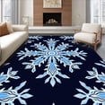 thumbnail image 1 of ODIKA 2'x3' Machine Washable Non-Slip Area Rug, Enchanted Snowflake Winter Festival Decorative High Traffic Rug with Pad, Blue, 738928, 1 of 8