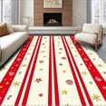 thumbnail image 1 of ODIKA 2'x3' Machine Washable Non-Slip Area Rug, Enchanted Starlight Cane Stripe Yuletide Magic High Traffic Rug, Red, 655824, 1 of 7