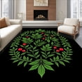 thumbnail image 1 of ODIKA 2'x3' Machine Washable Non-Slip Area Rug, Enchanted Winter Foliage Circular Display High Traffic Rug, Green, 506019, 1 of 7