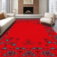 thumbnail image 1 of ODIKA 2'x3' Machine Washable Non-Slip Area Rug, Enchanted Woodland Scene with Playful Squirrels and Berry Clusters High Traffic Rug with Pad, Red, 637397, 1 of 8