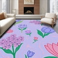 thumbnail image 1 of ODIKA 2'x3' Machine Washable Non-Slip Area Rug, Enchanting Feline Among Spring Blooms Impressionist Style Motif High Traffic Rug, Pink, 633412, 1 of 7