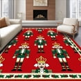thumbnail image 1 of ODIKA 2'x3' Machine Washable Non-Slip Area Rug, Enchanting Frosty Powder Room Showcasing Nutcracker Artwork High Traffic Rug, Red, 734584, 1 of 7