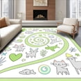 thumbnail image 1 of ODIKA 2'x3' Machine Washable Non-Slip Area Rug, Enchanting Knowledge Play Featuring Phonics Literacy High Traffic Rug with Pad, Green, 691879, 1 of 8
