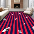 thumbnail image 1 of ODIKA 2'x3' Machine Washable Non-Slip Area Rug, Energetic Striped Featuring Artistic Soccer Cleats and Motifs High Traffic Rug with Pad, Red, 675689, 1 of 8