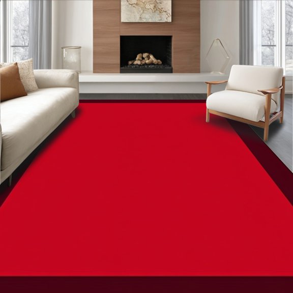 ODIKA 2'x3' Machine Washable Non-Slip Area Rug, Entrance Walkway Grand Celebration Decorative Path Fame High Traffic Rug with Pad, Red, 601805