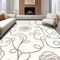 thumbnail image 1 of ODIKA 2'x3' Machine Washable Non-Slip Area Rug, Exquisite Interwoven Blossom Abstract Masterwork High Traffic Rug with Pad, Ivory, 658443, 1 of 8