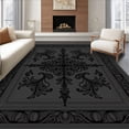thumbnail image 1 of ODIKA 2'x3' Machine Washable Non-Slip Area Rug, Exquisite Jacquard Damask Scrollwork Symmetrical Decorative High Traffic Rug with Pad, Gray, 466674, 1 of 8