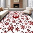 thumbnail image 1 of ODIKA 2'x3' Machine Washable Non-Slip Area Rug, Festive Santa Portrait with Elegant Snowflake Accents High Traffic Rug with Pad, Red, 740247, 1 of 8